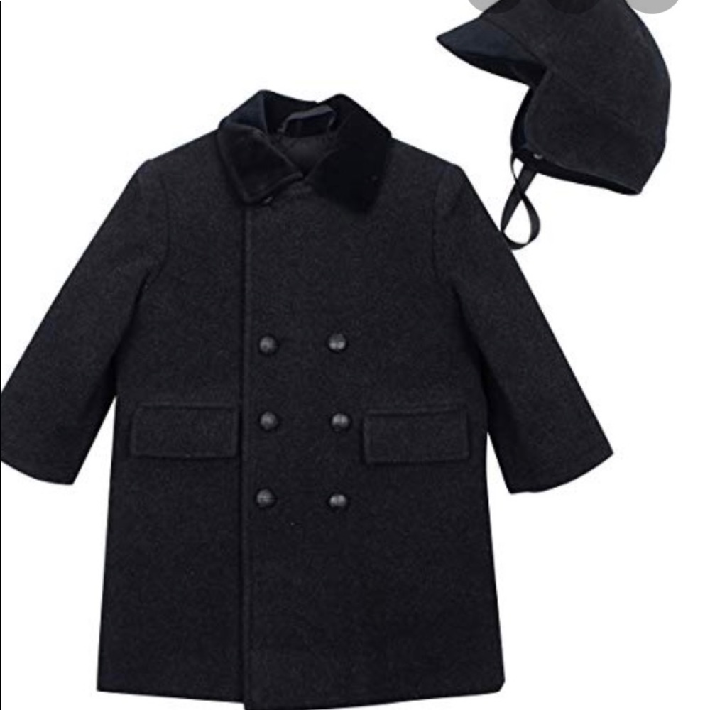 Rothschild Wool Velvet Boys Dress Coat with Hat